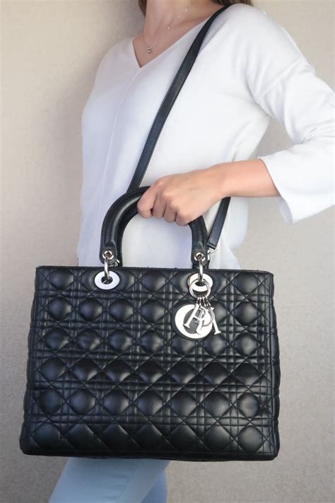 dior lamb lady dior large black